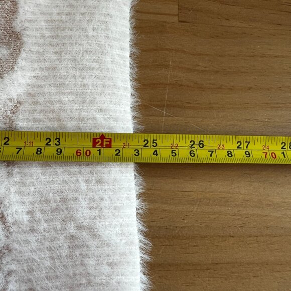 Laura Ashley Womens Plus Sz 1X Knit Sweater Floral Fuzzy Print Pink Rose - Picture 8 of 9